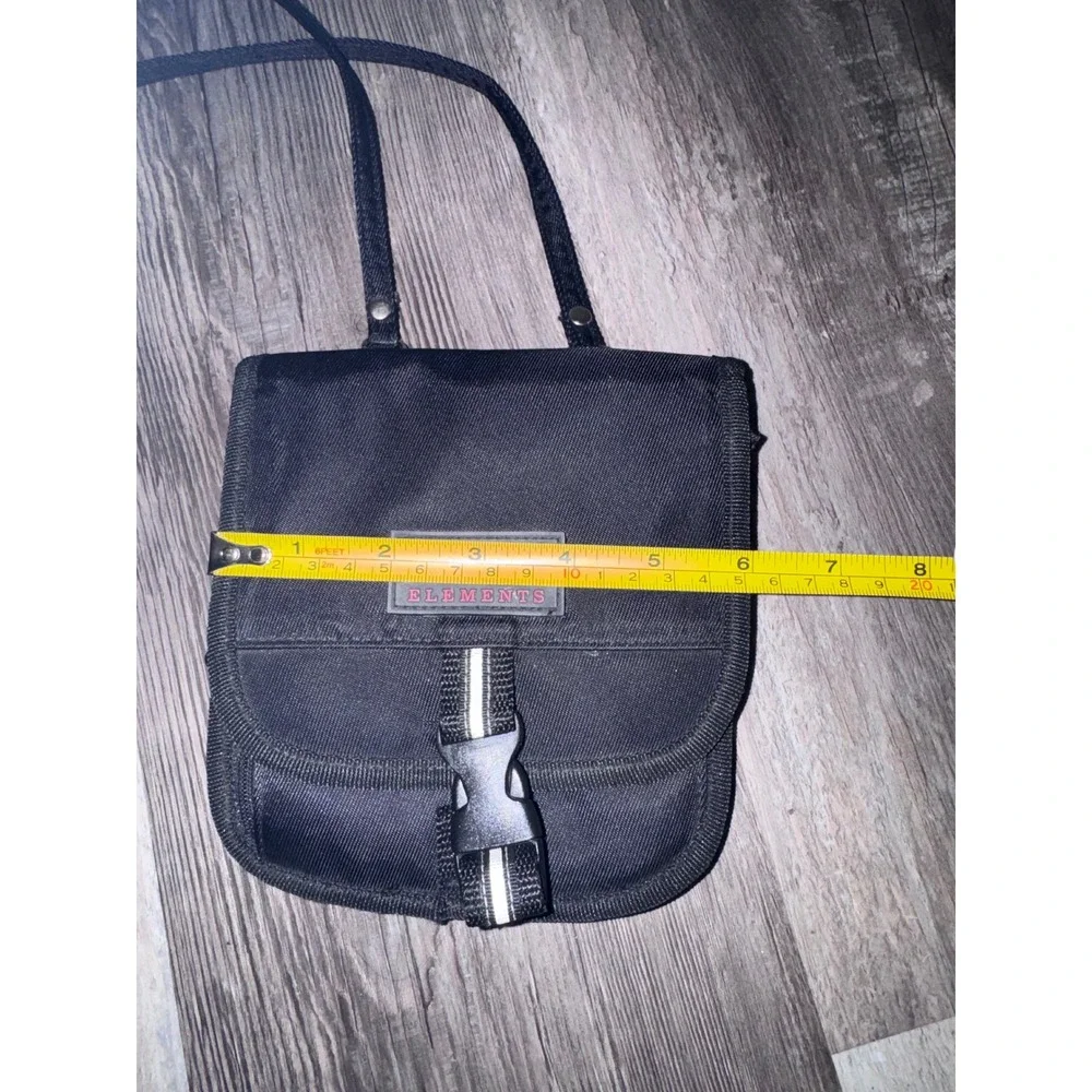 Essential Sport Elements Black Nylon Neck Wallet Travel Pouch Crossbody Bag